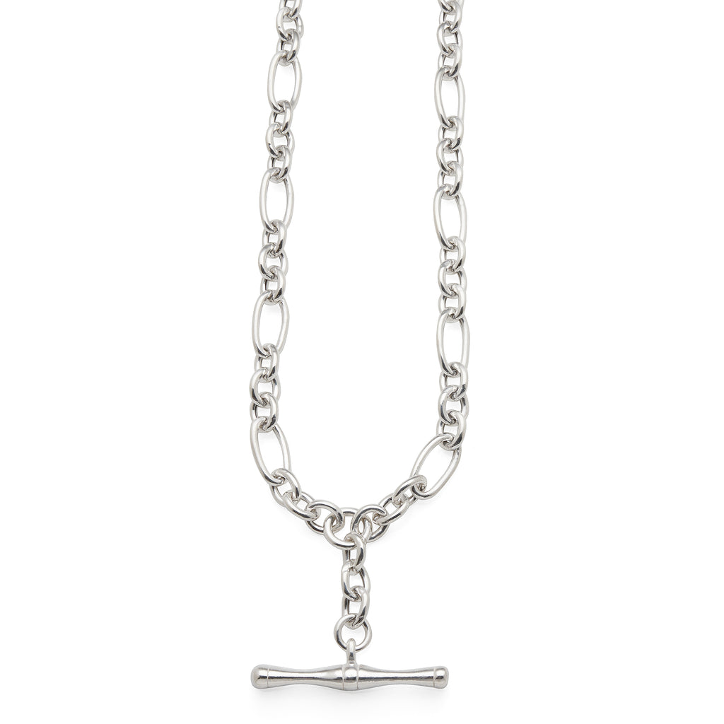 Sterling Silver Belcher Link Chain With Hanging Fob