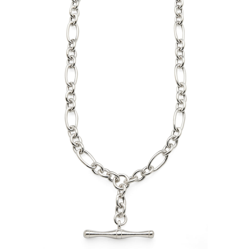 Sterling Silver Belcher Link Chain With Hanging Fob