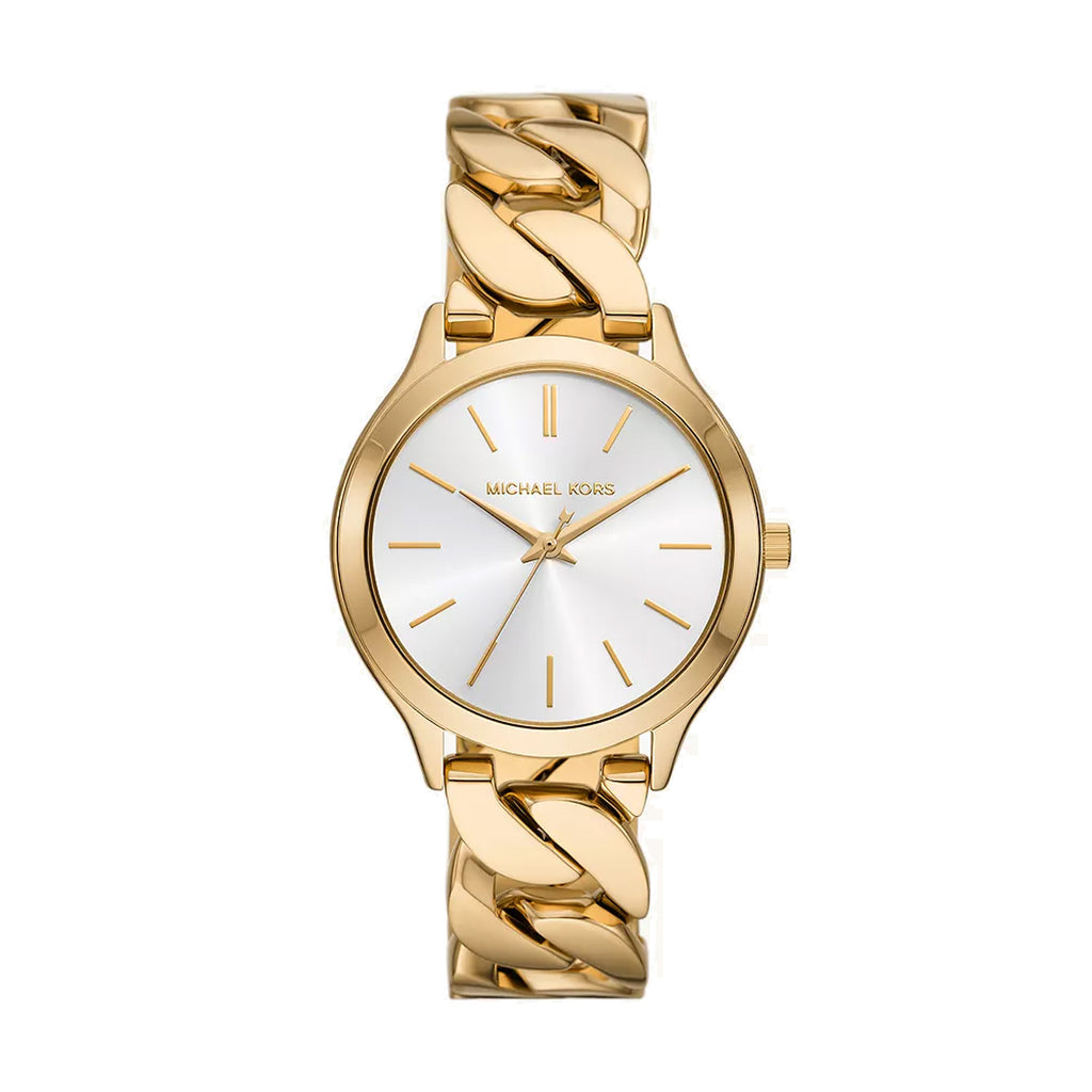 Michael Kors Slim Runway Gold-Tone Curb-Link Bracelet Watch