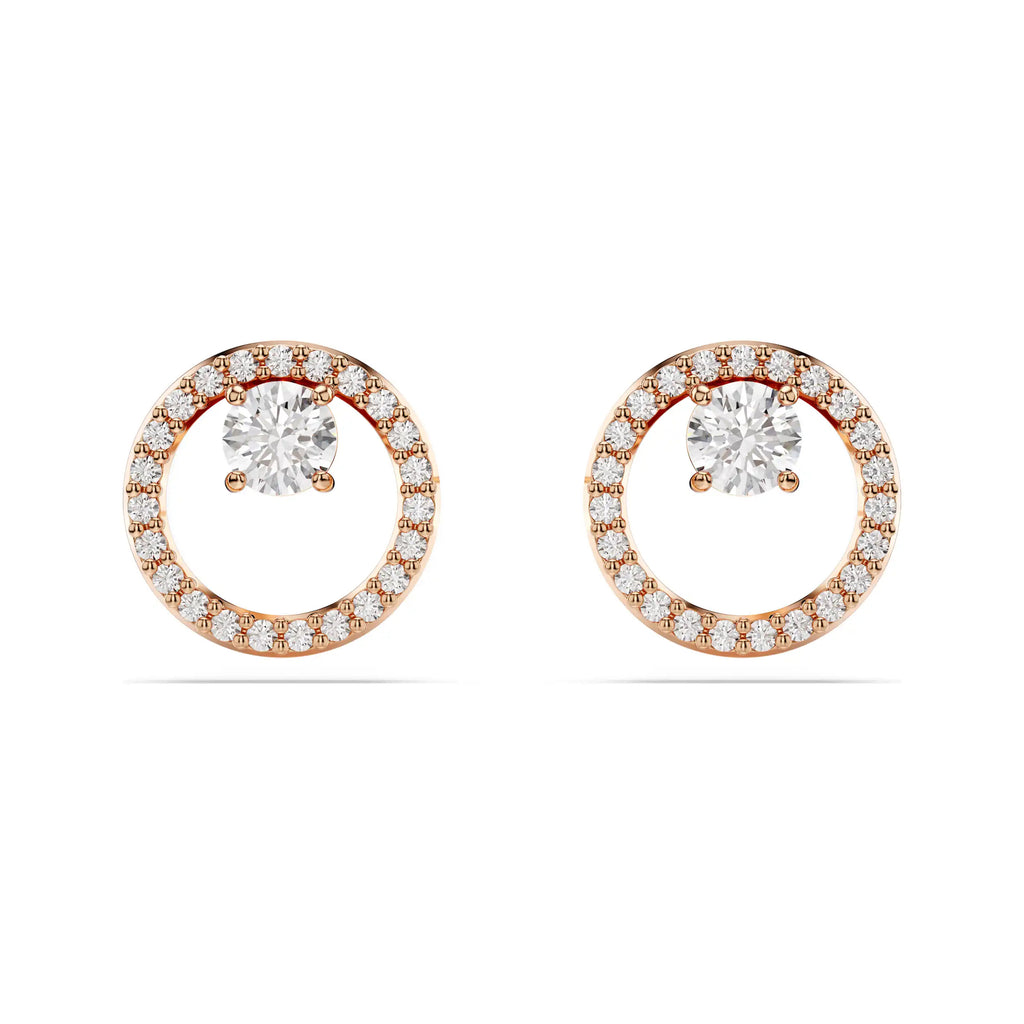 Swarovski Constella Rose Tone Crystal Open Circle Studs 5692