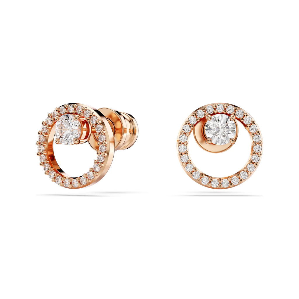 Swarovski Constella Rose Tone Crystal Open Circle Studs 5692