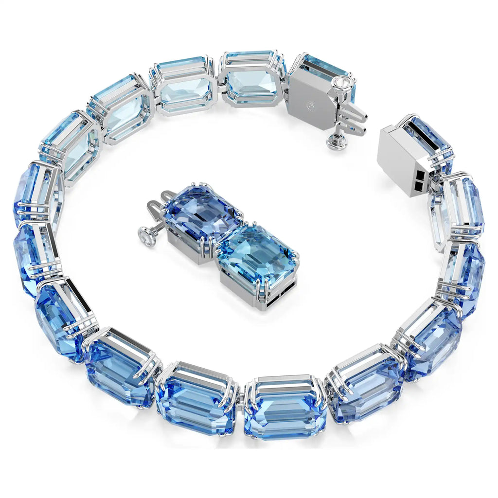 Swarovski Millenia Blue Octagon Cut Crystal Tennis Bracelet