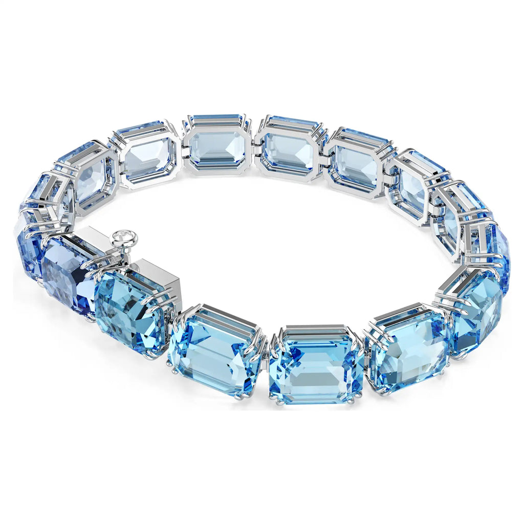 Swarovski Millenia Blue Octagon Cut Crystal Tennis Bracelet