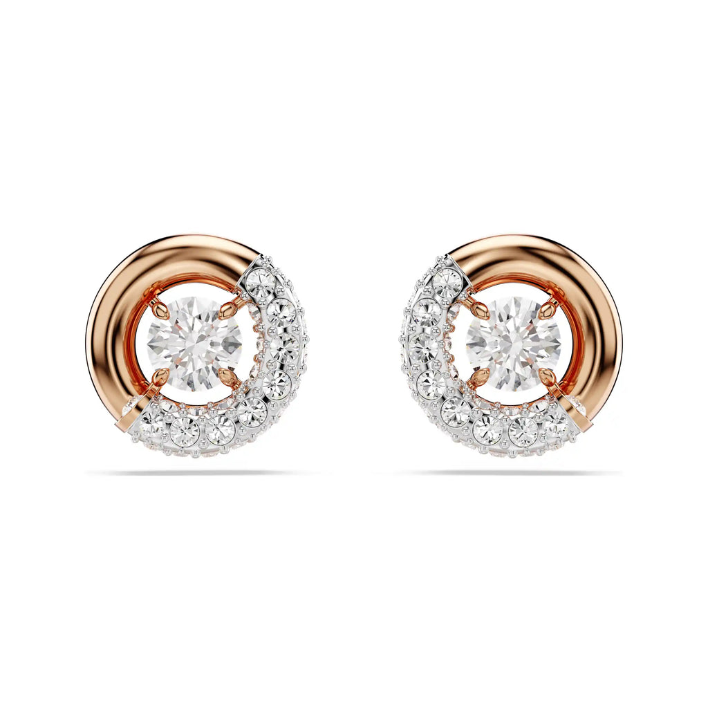 Swarovski Dextera Rose Tone Dancing Crystal Stud Earrings 56