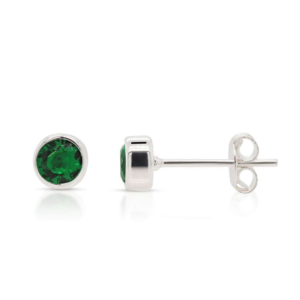 Sterling Silver Emerald-Colour Cubic Zirconia May Birthstone