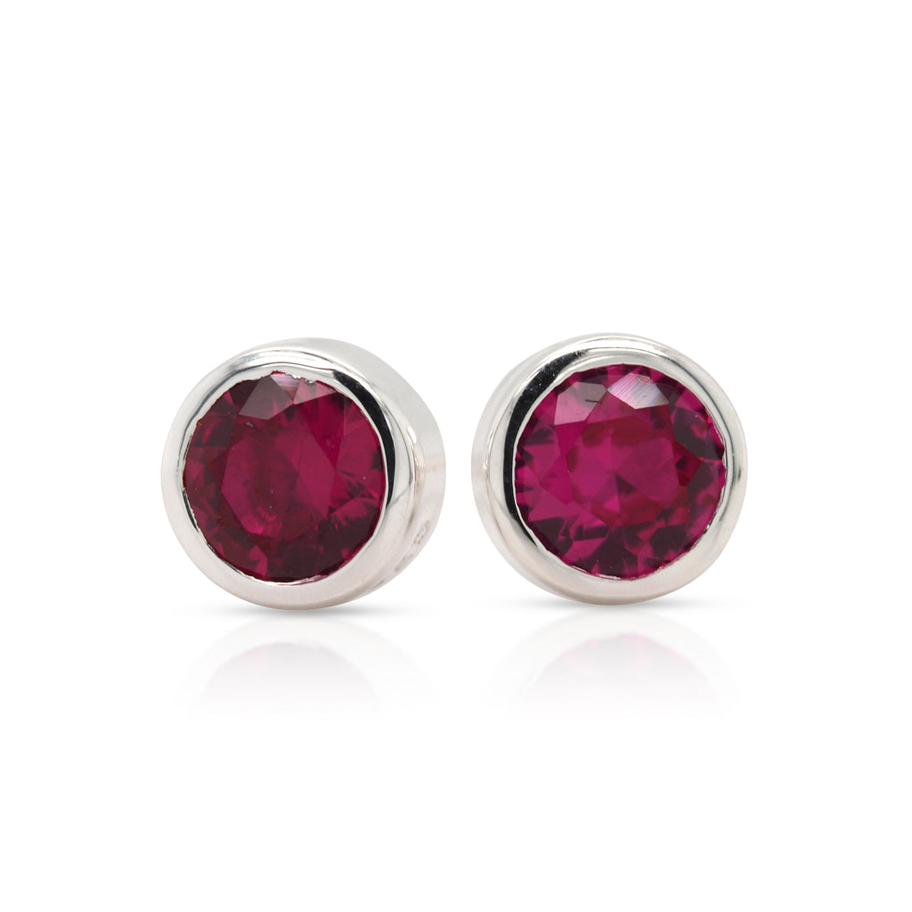 Sterling Silver Ruby-Colour Cubic Zirconia July Birthstone S