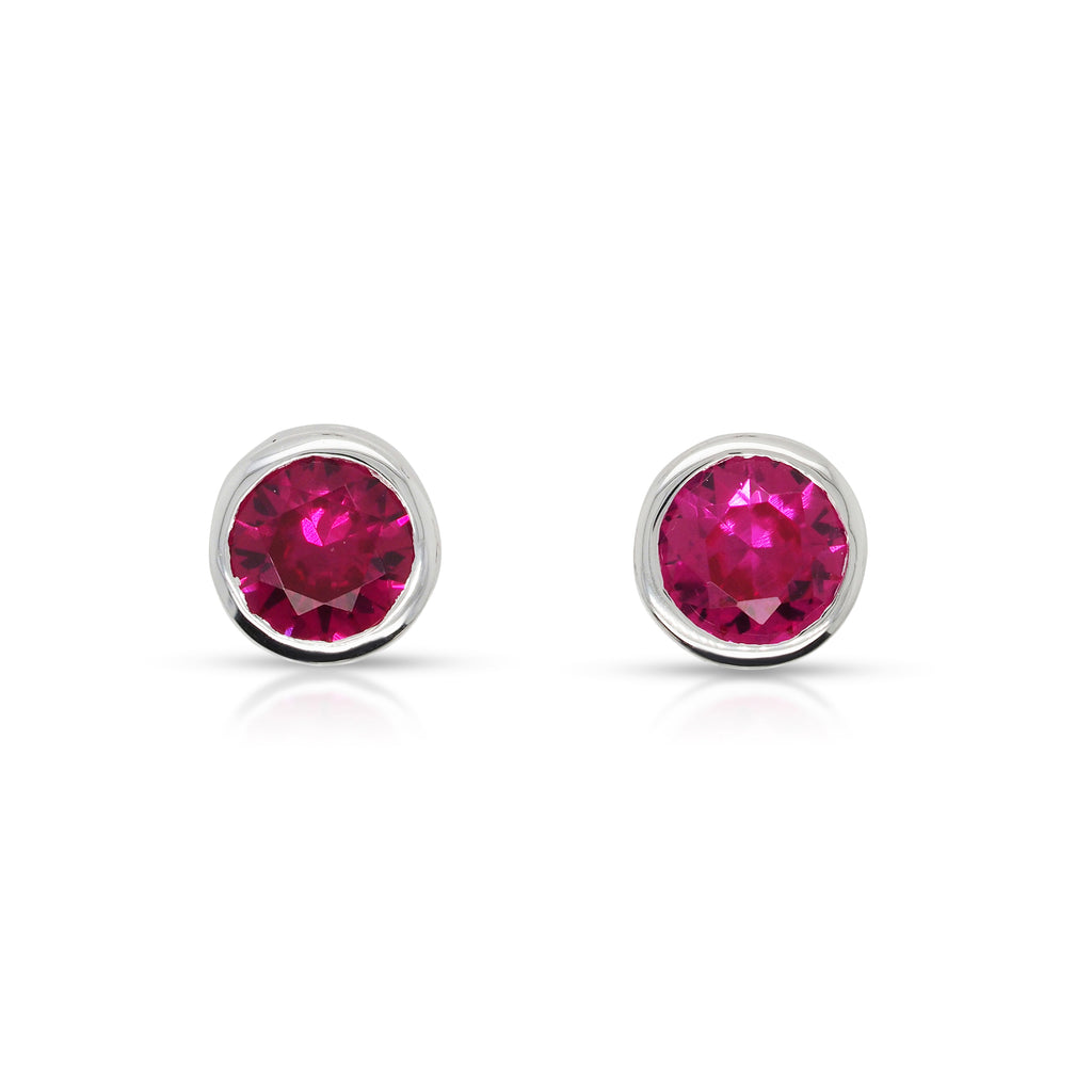 Sterling Silver Ruby-Colour Cubic Zirconia July Birthstone S