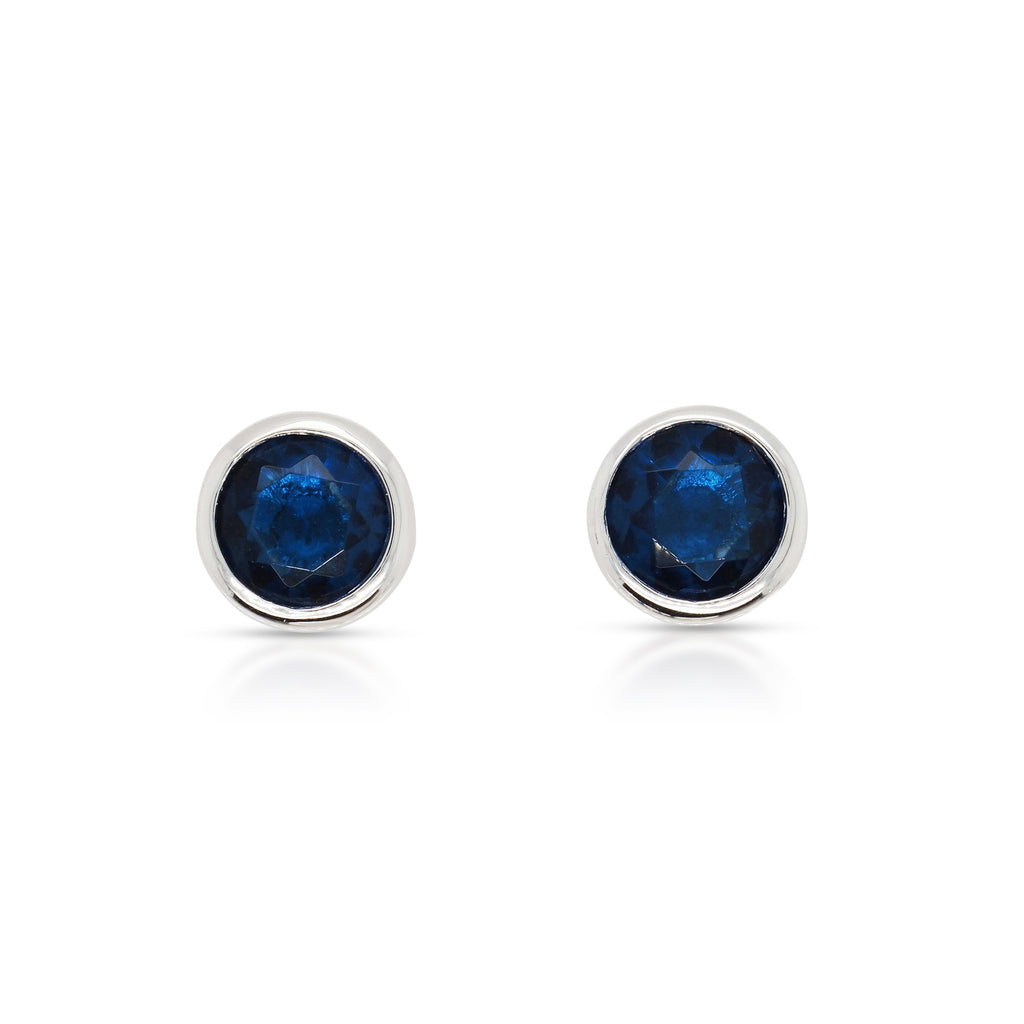 Sterling Silver Sapphire-Look September Birthstone Stud