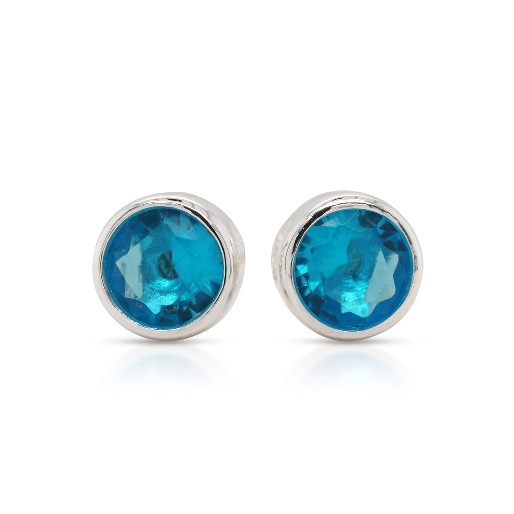 Sterling Silver Blue Cubic Zirconia December Birthstone Stud