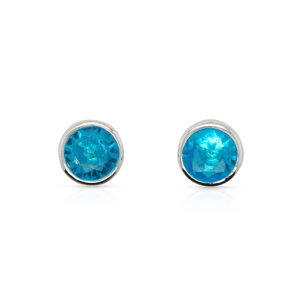 Sterling Silver Blue Cubic Zirconia December Birthstone Stud