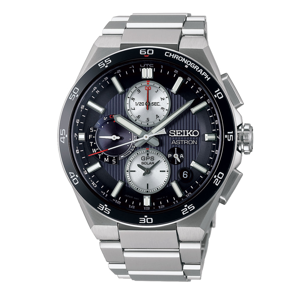 Seiko Astron GPS Solar Dual Time Chronograph Titanium Watch