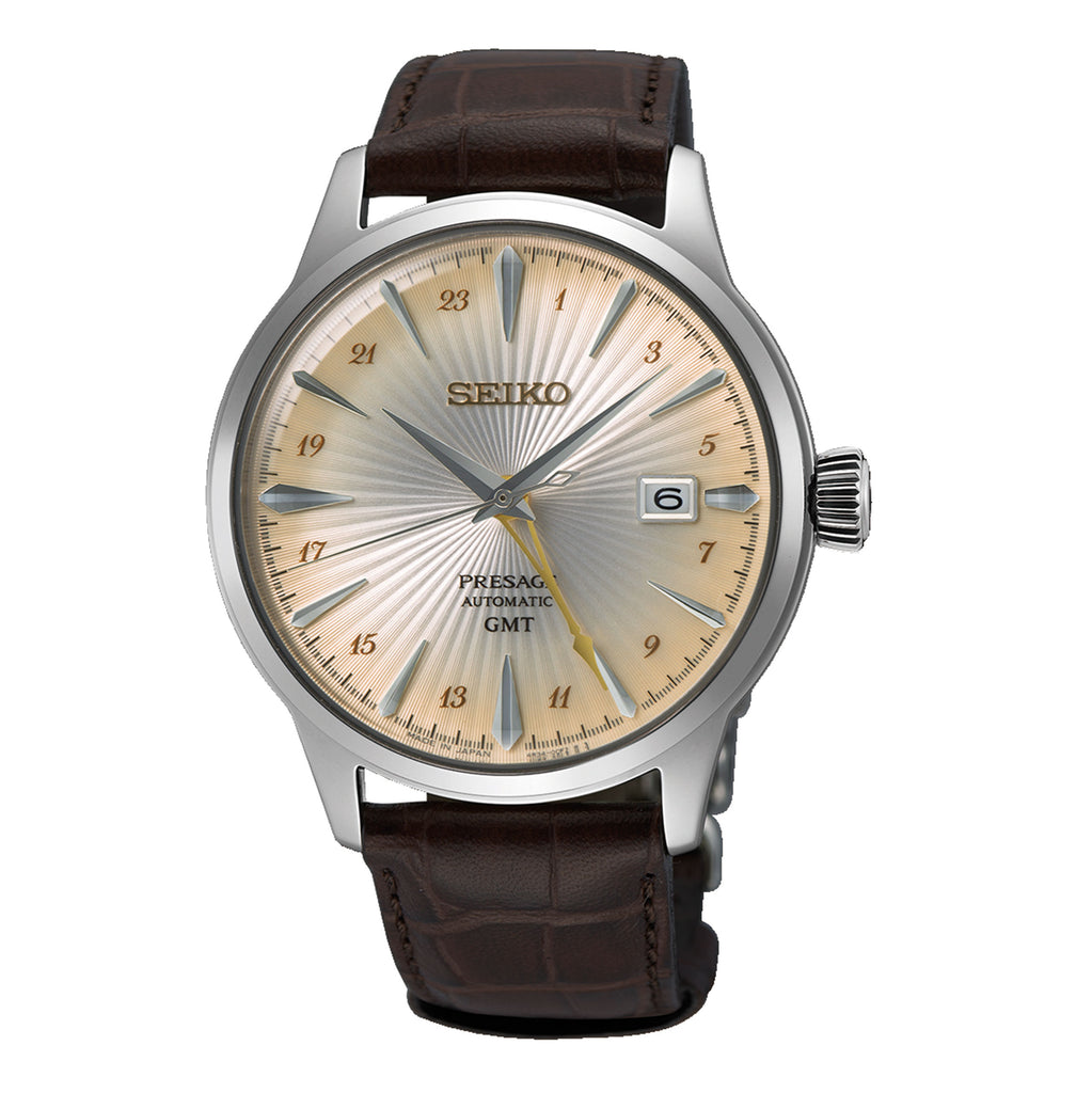 Seiko Presage Champagne Dial Brown Leather Automatic Watch S