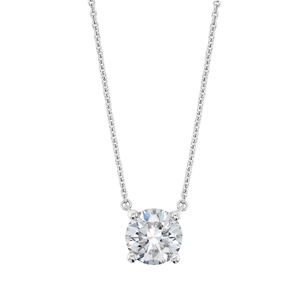 9ct White Gold Lab Grown 1CT Diamond Solitaire Necklet