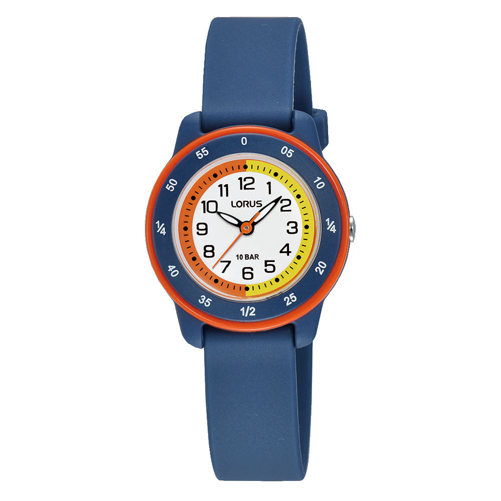 Lorus Blue Silicone Band Orange Surround Youth Watch RRX53JX