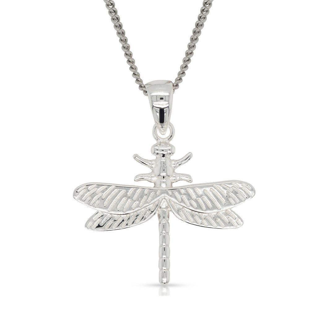 Sterling Silver Flat Dragonfly Pendant