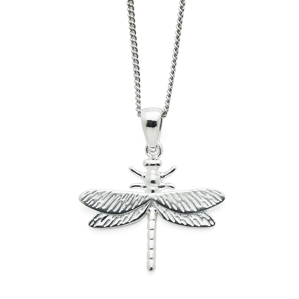 Sterling Silver Flat Dragonfly Pendant