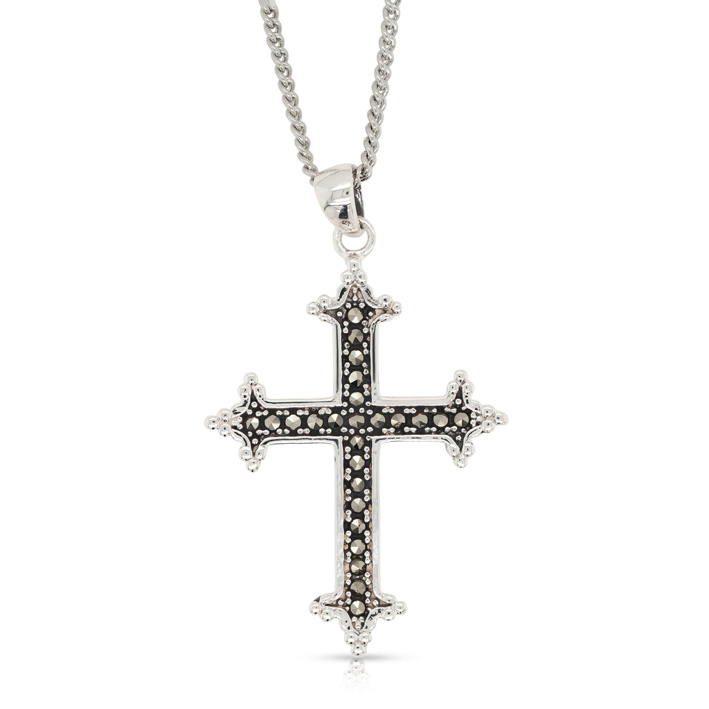 Sterling Silver Marcasite Cross Pendant