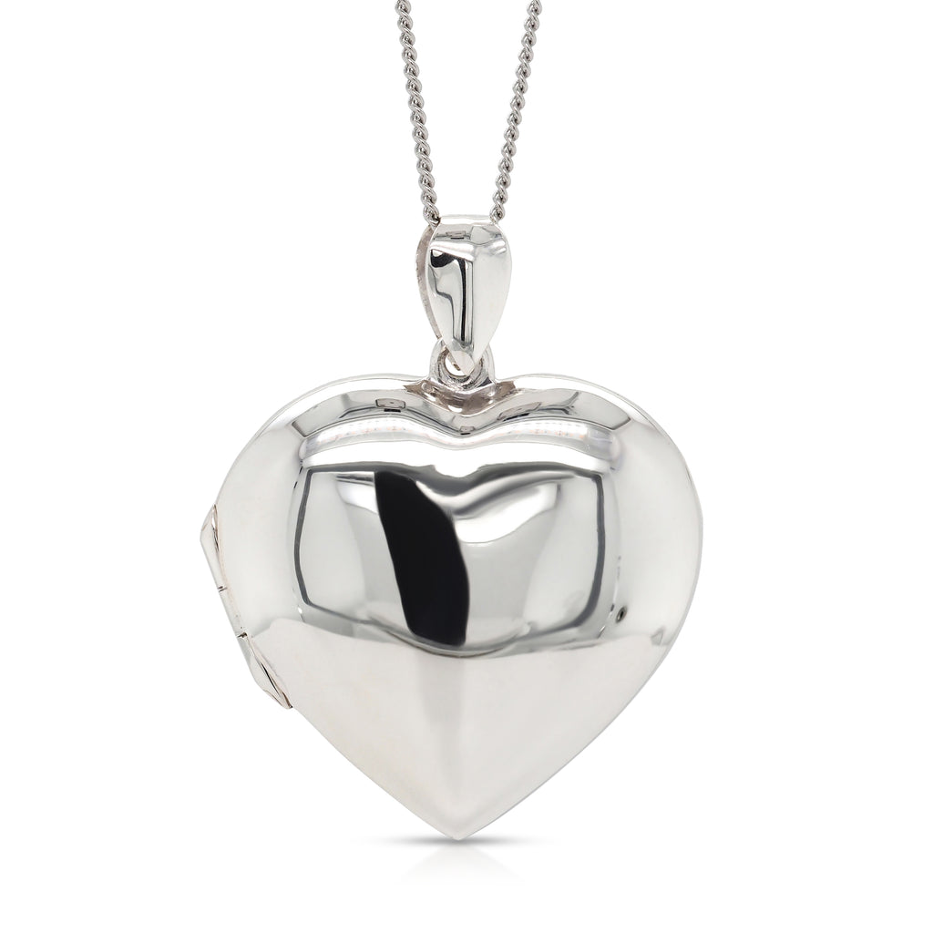 Sterling Silver Plain 30mm Heart Locket