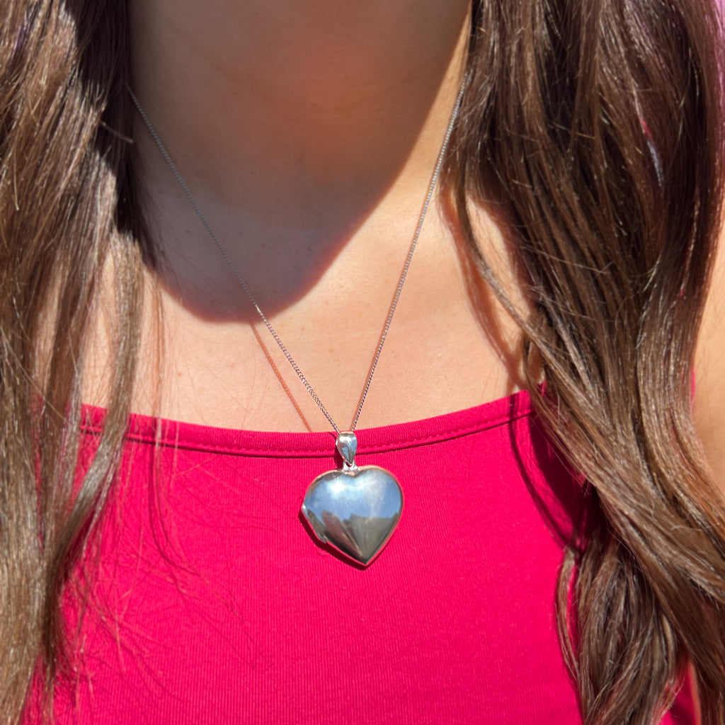 Sterling Silver Plain 30mm Heart Locket