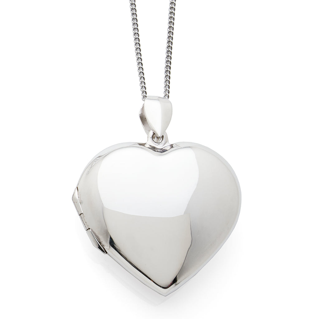 Sterling Silver Plain 30mm Heart Locket