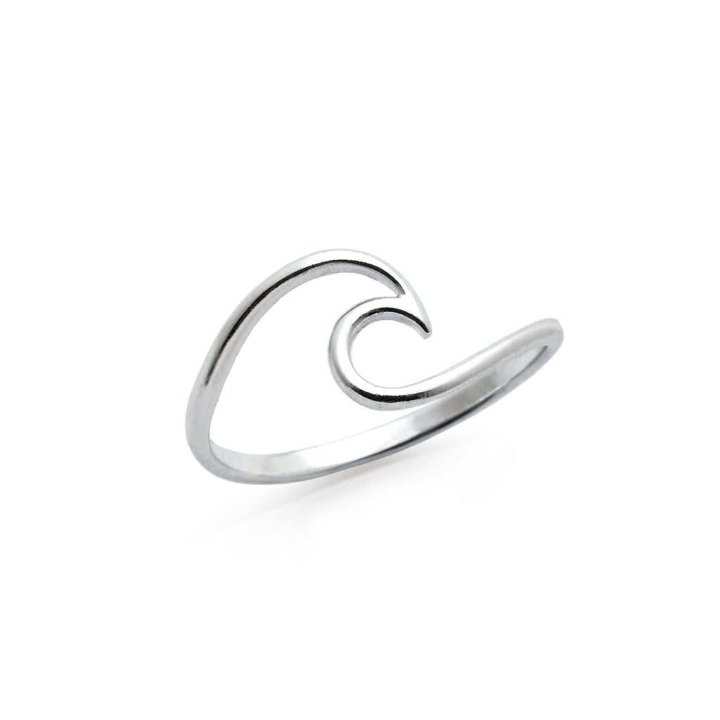 Sterling Silver Open Wave Plain Band