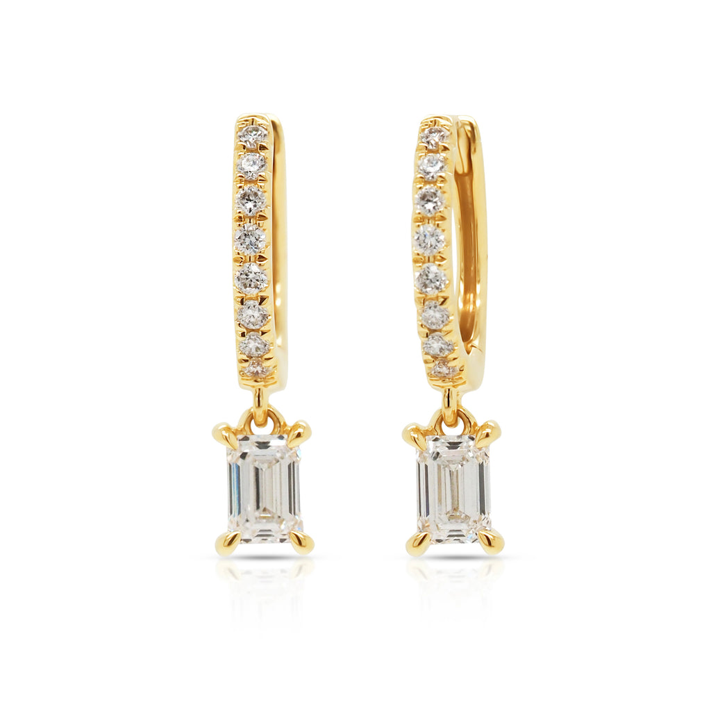 9ct Yellow Gold Lab Grown Diamond Huggie Earrings TDW 0.65CT