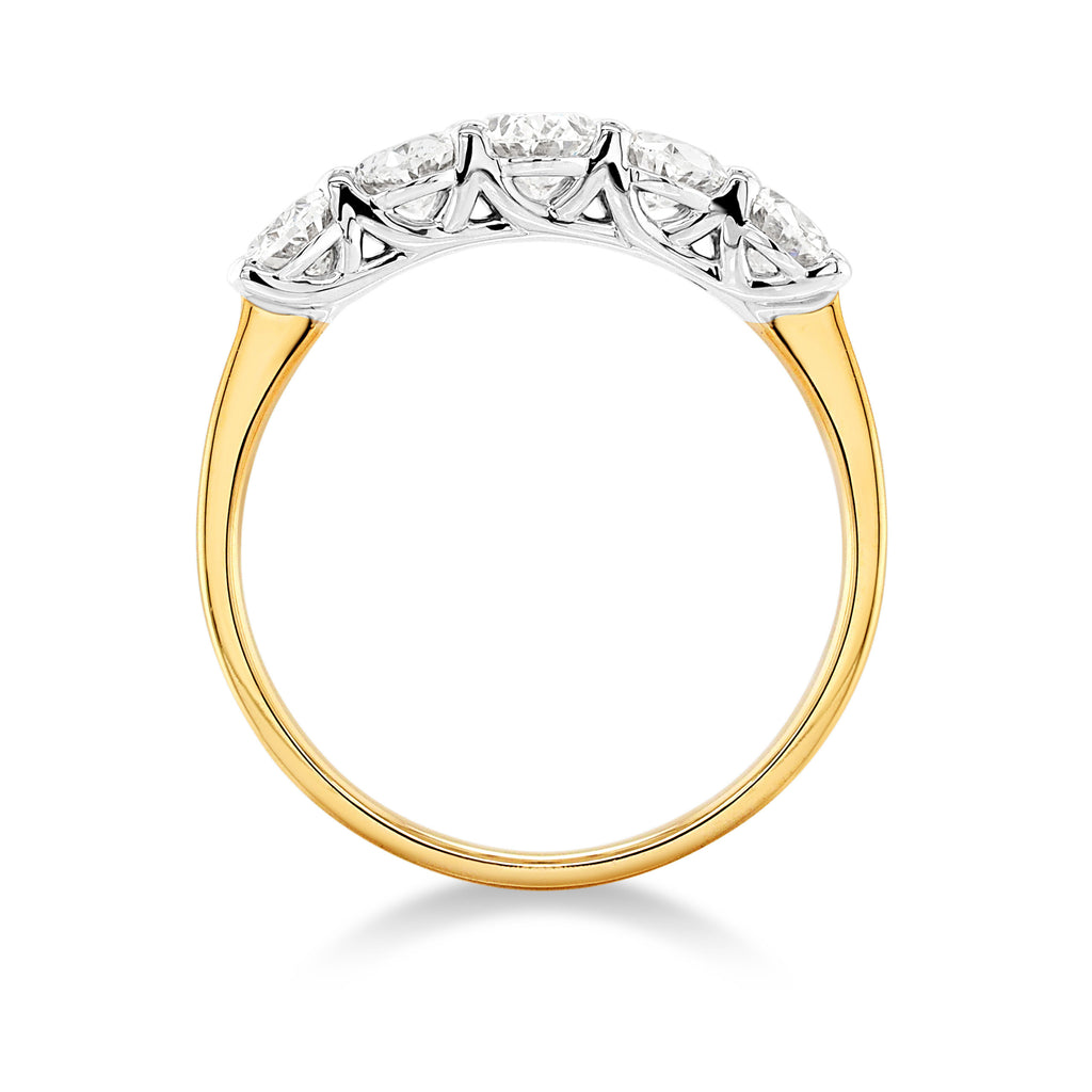 9ct Yellow Gold Oval Lab Grown Diamond Row Ring TDW 1.51CT