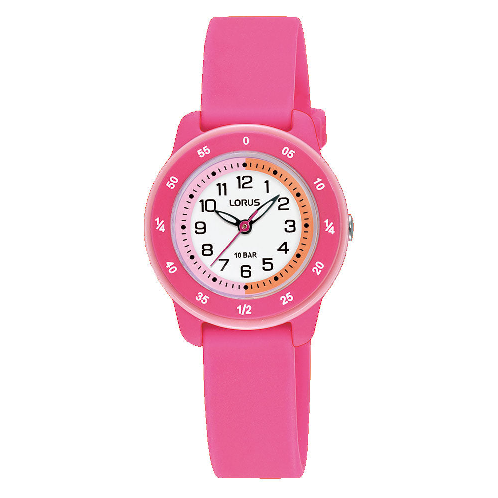 Lorus Pink Silicone Band Time Teacher Youth Watch RRX57JX-9