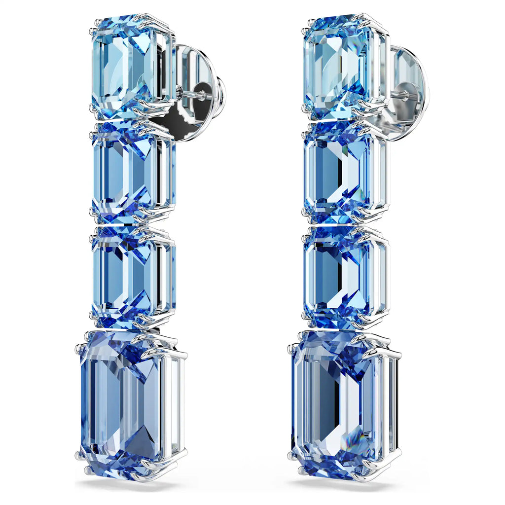 Swarovksi Millenia Octagon Cut Blue Crystal Stud Earrings 56