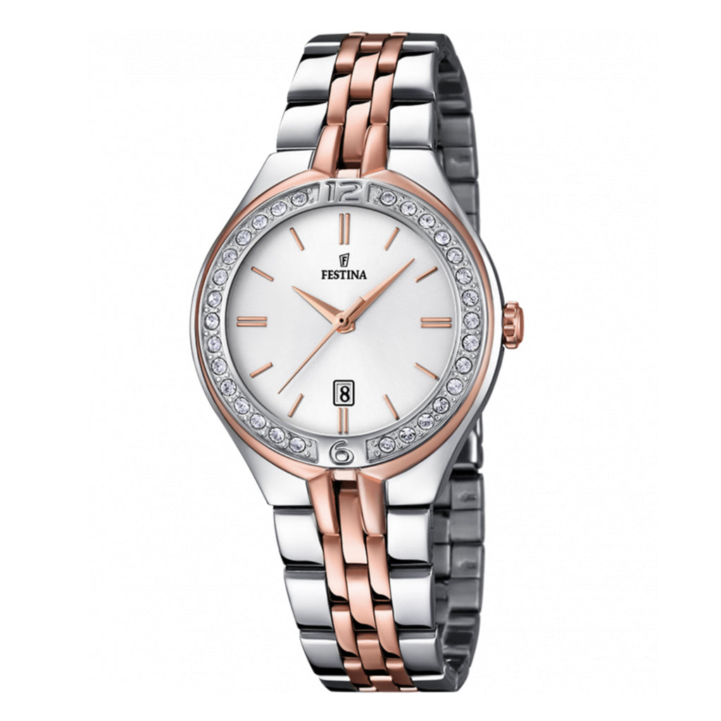 Festina Two-Tone Stainless Steel Crystal Bezel Watch F16868-