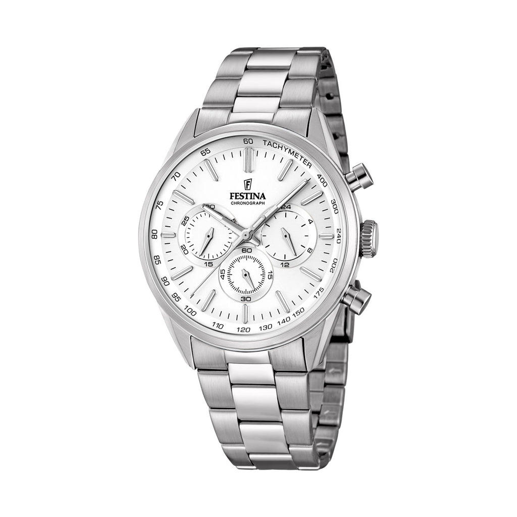 Festina Stainless Steel Timeless Chronograph Analogue Watch