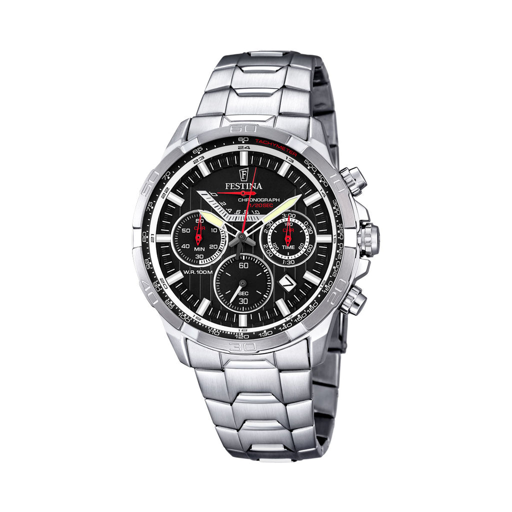 Festina Stainless Steel Black Dial Chronograph Watch F6836-4