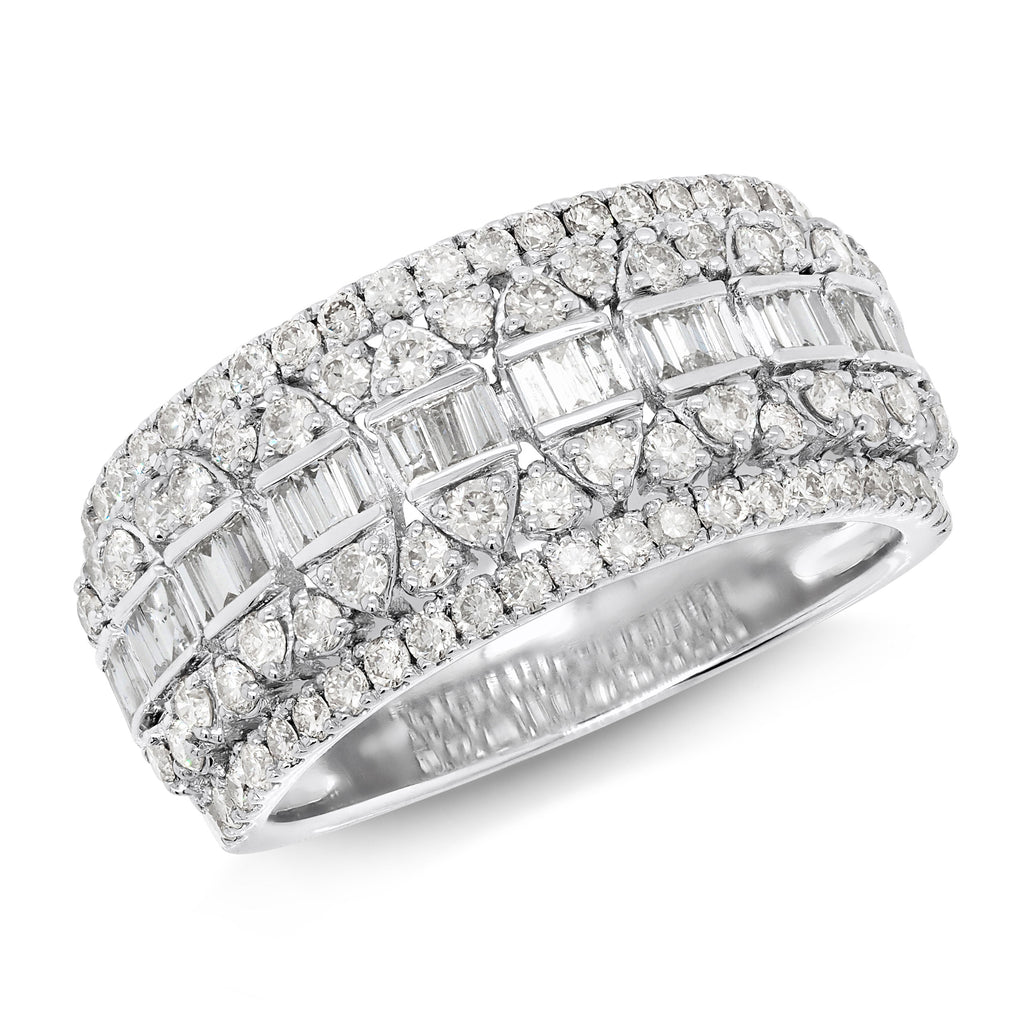 9ct White Gold Diamond Wide Set Band TDW 1.43CT