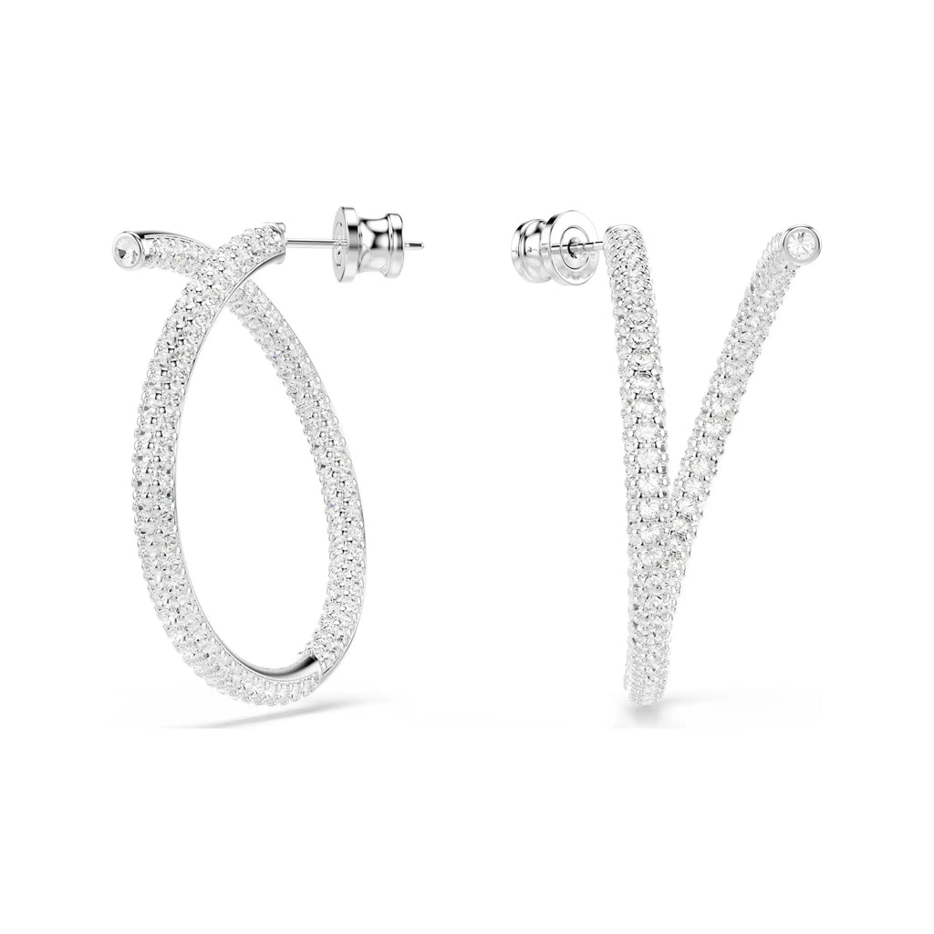 Swarovski Dextera Crystal Twist Hoop Stud Earrings 5695939