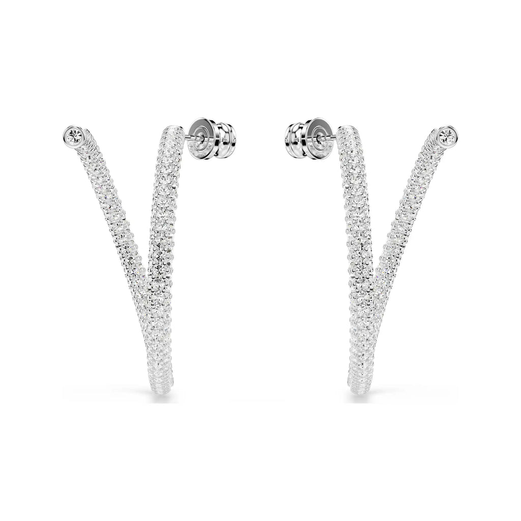 Swarovski Dextera Crystal Twist Hoop Stud Earrings 5695939