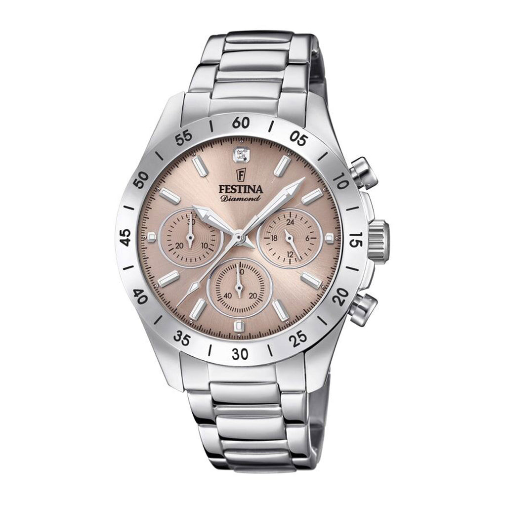 Festina Boyfriend Pink Dial Stainless Steel Watch F20397-3