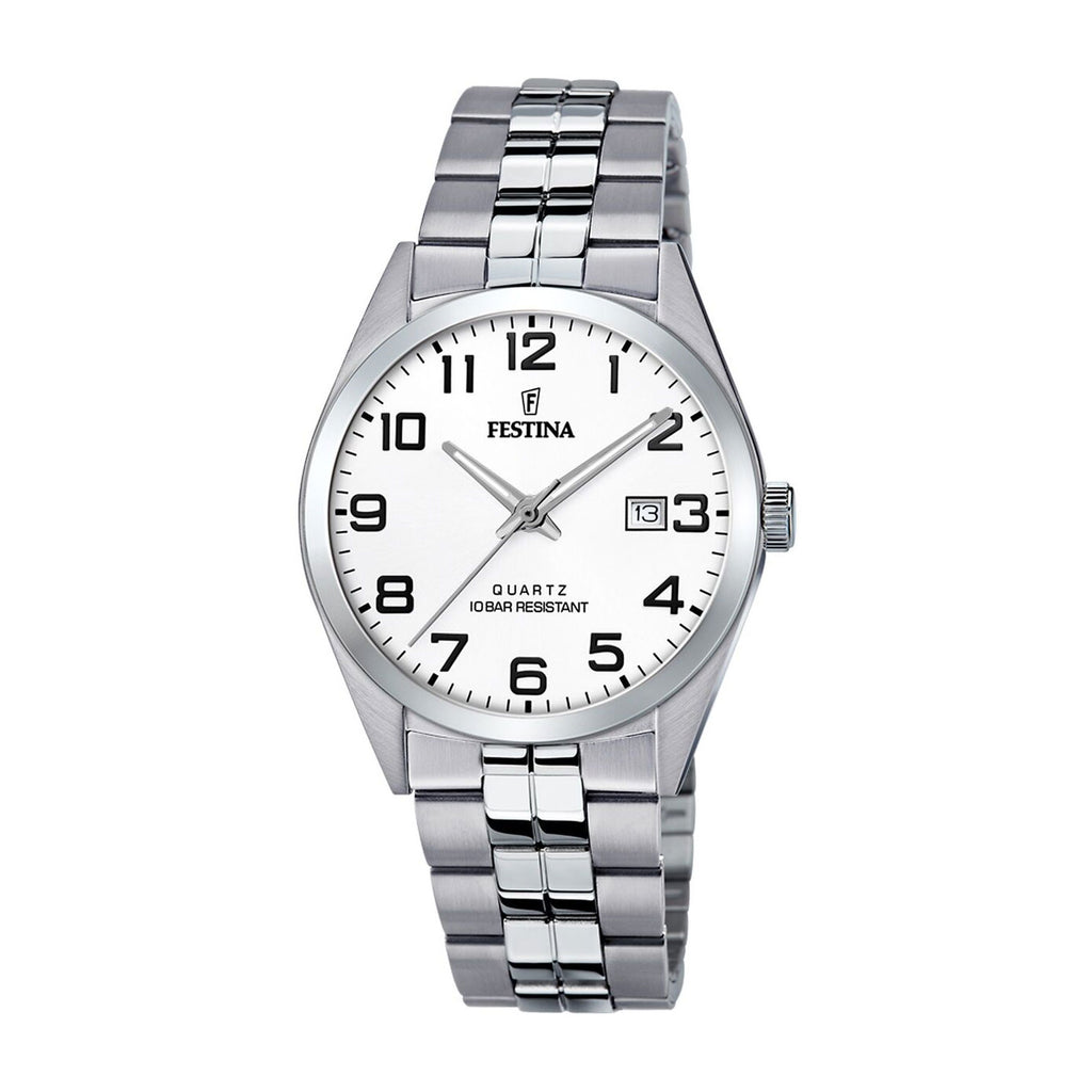 Festina Stainless Steel Round White Dial Watch F20437-1