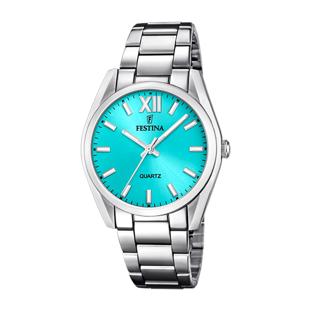 Festina Stainless Steel Aqua Blue Dial Watch F20622-D