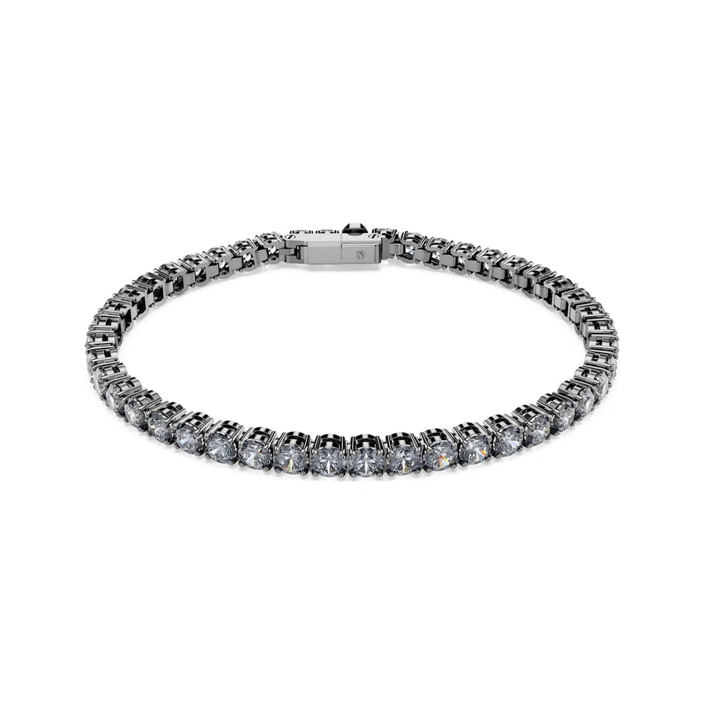 Swarovski Matrix Ruthenium Plated Grey Crystal Tennis Bracel