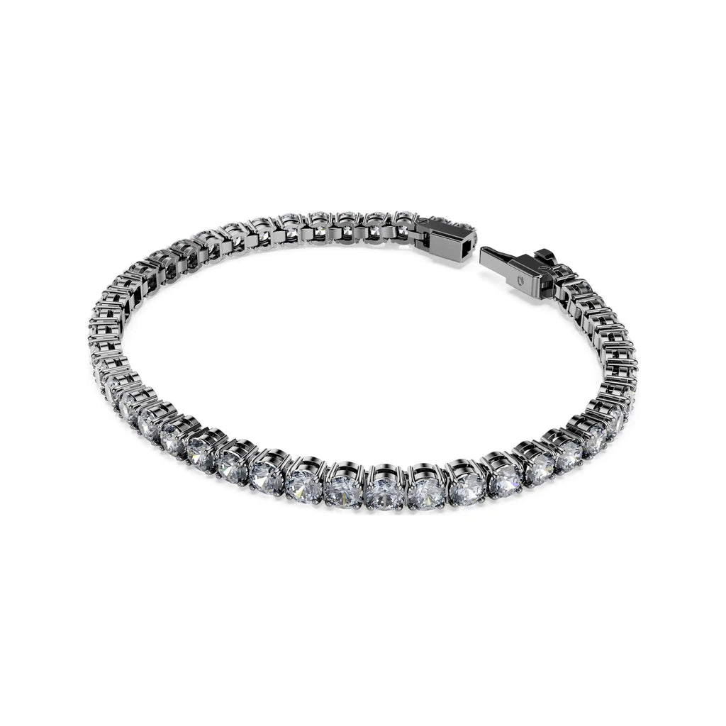 Swarovski Matrix Ruthenium Plated Grey Crystal Tennis Bracel