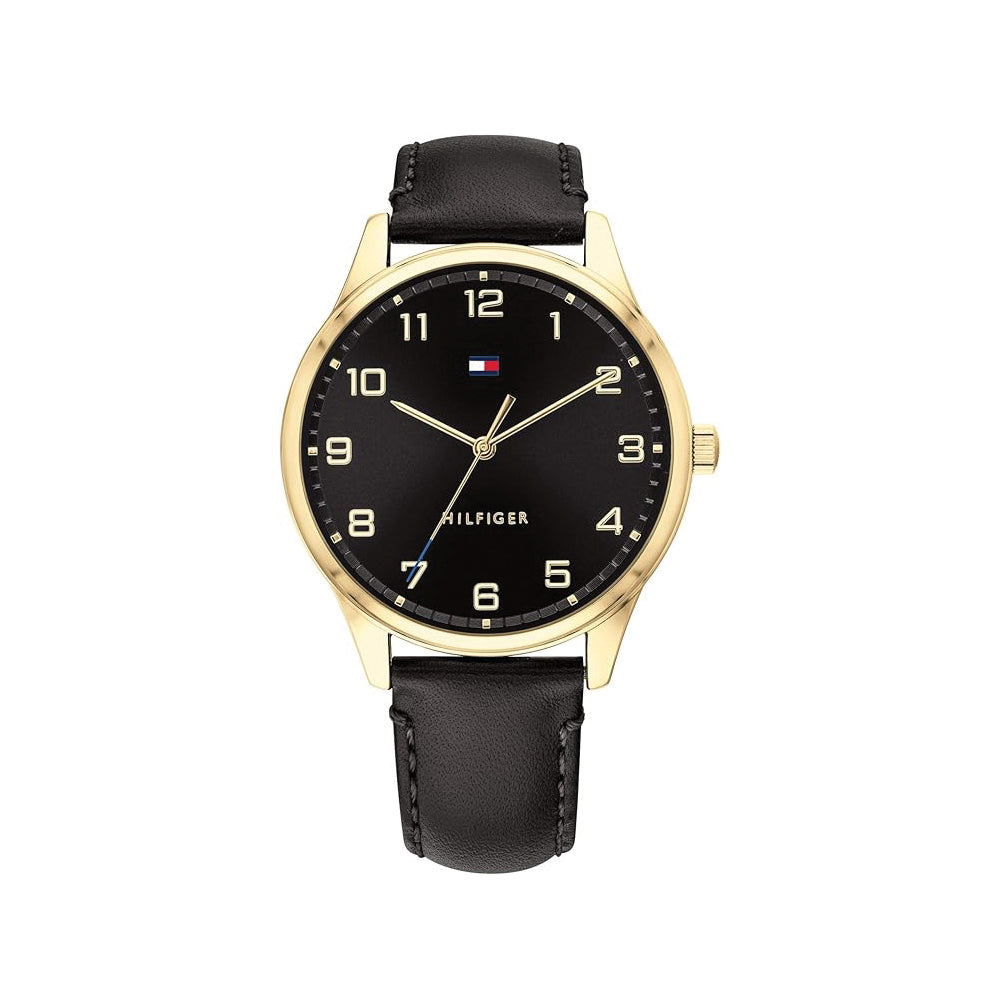 Tommy Hilfiger Black Leather Analogue Watch 1791660