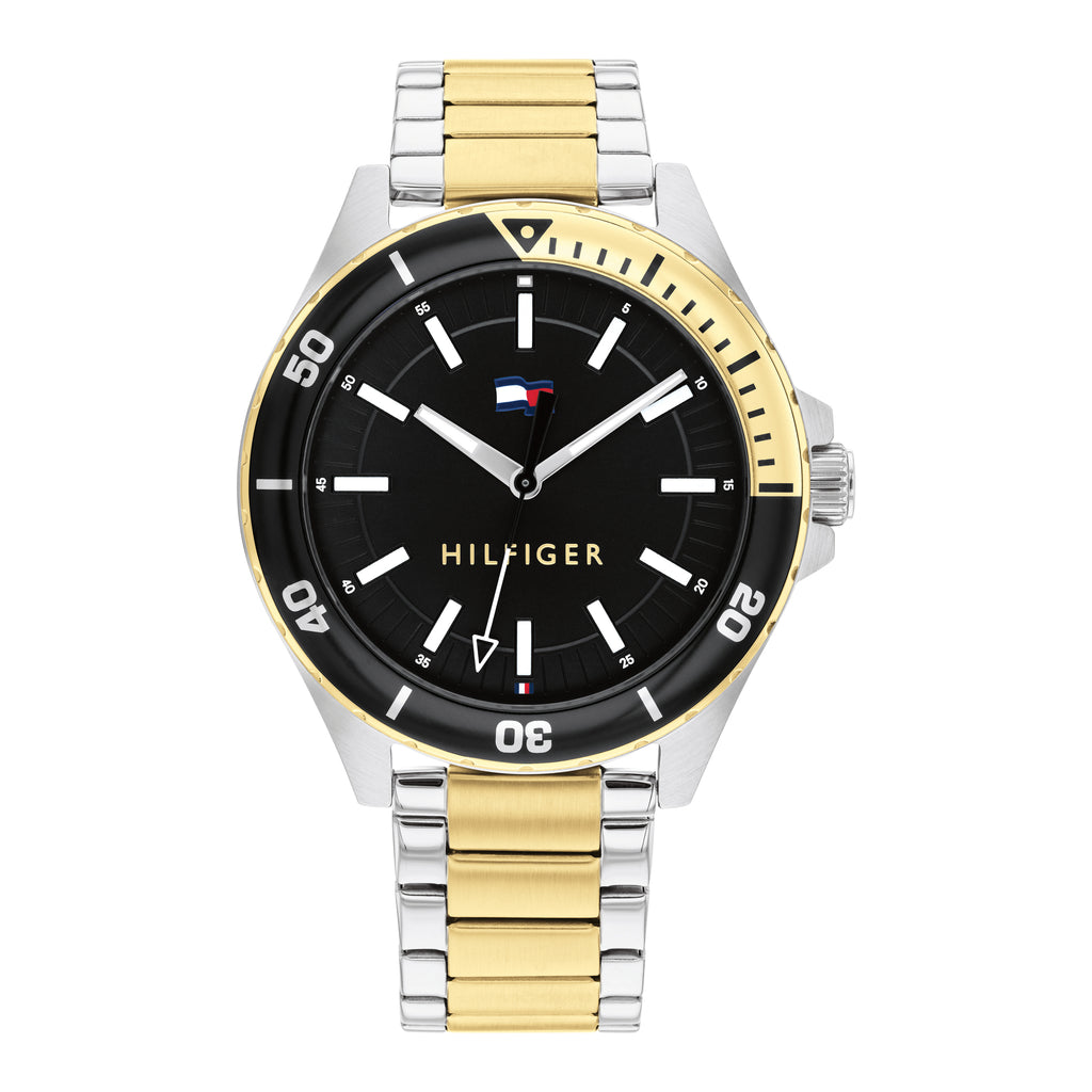 Tommy Hilfiger Logan 2-Tone Black Dial Analogue Watch 179201