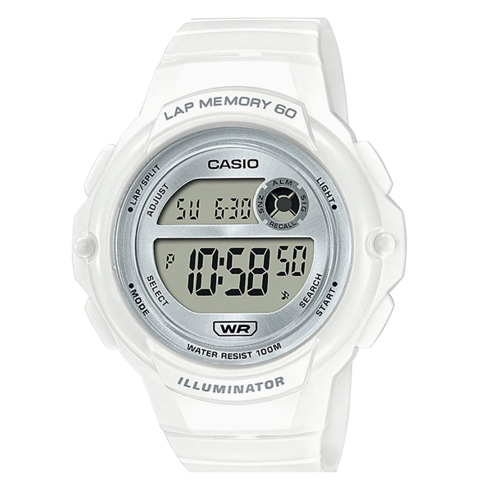 Casio Illuminator White Resin Band Digital Watch LWS1200H-7A