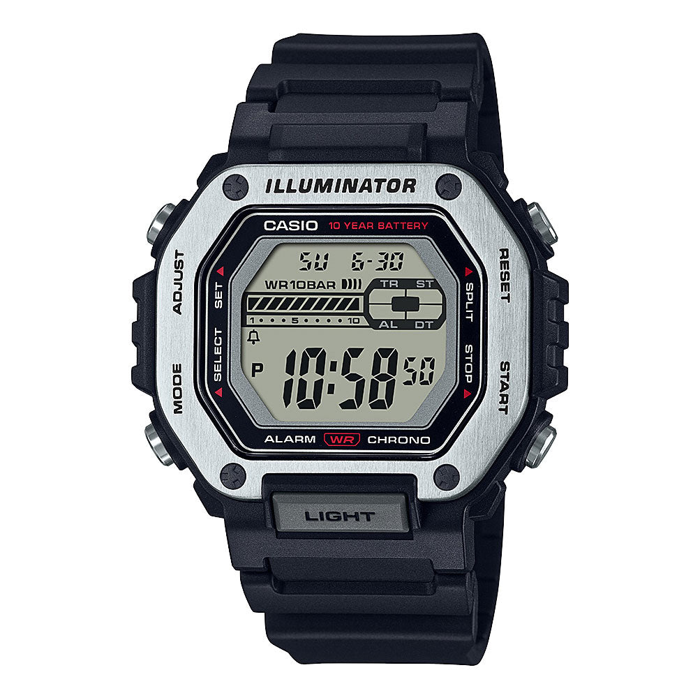 Casio Illuminator Chronograph Black & Grey Digital Watch MWD