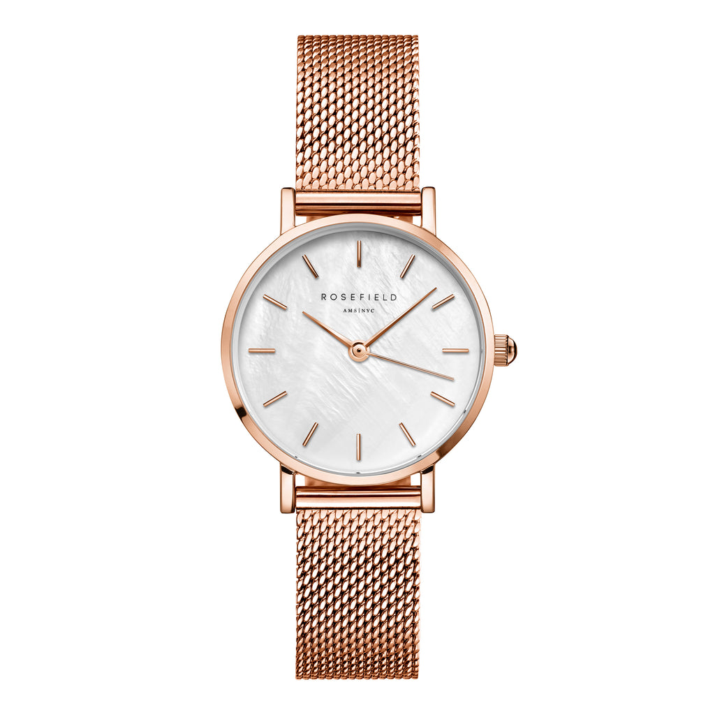 Rosefield Small Edit Rose Gold Tone Mesh Watch 26WR-265