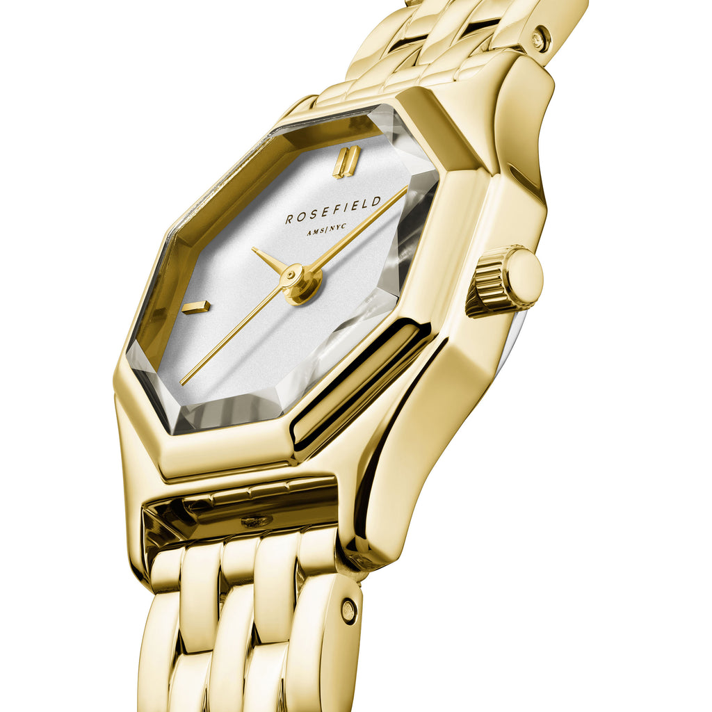 Rosefield Gemme Gold Tone Octagonal Watch GWGSG-G02