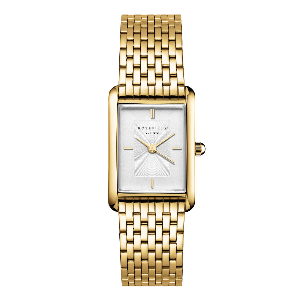 Rosefield Heirloom Rectangular Dial Gold Tone Watch HWGSG-H0