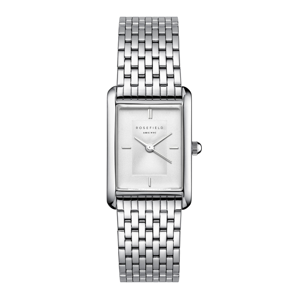 Rosefield Heirloom Rectangular Dial Silver Watch HWSSS-H02