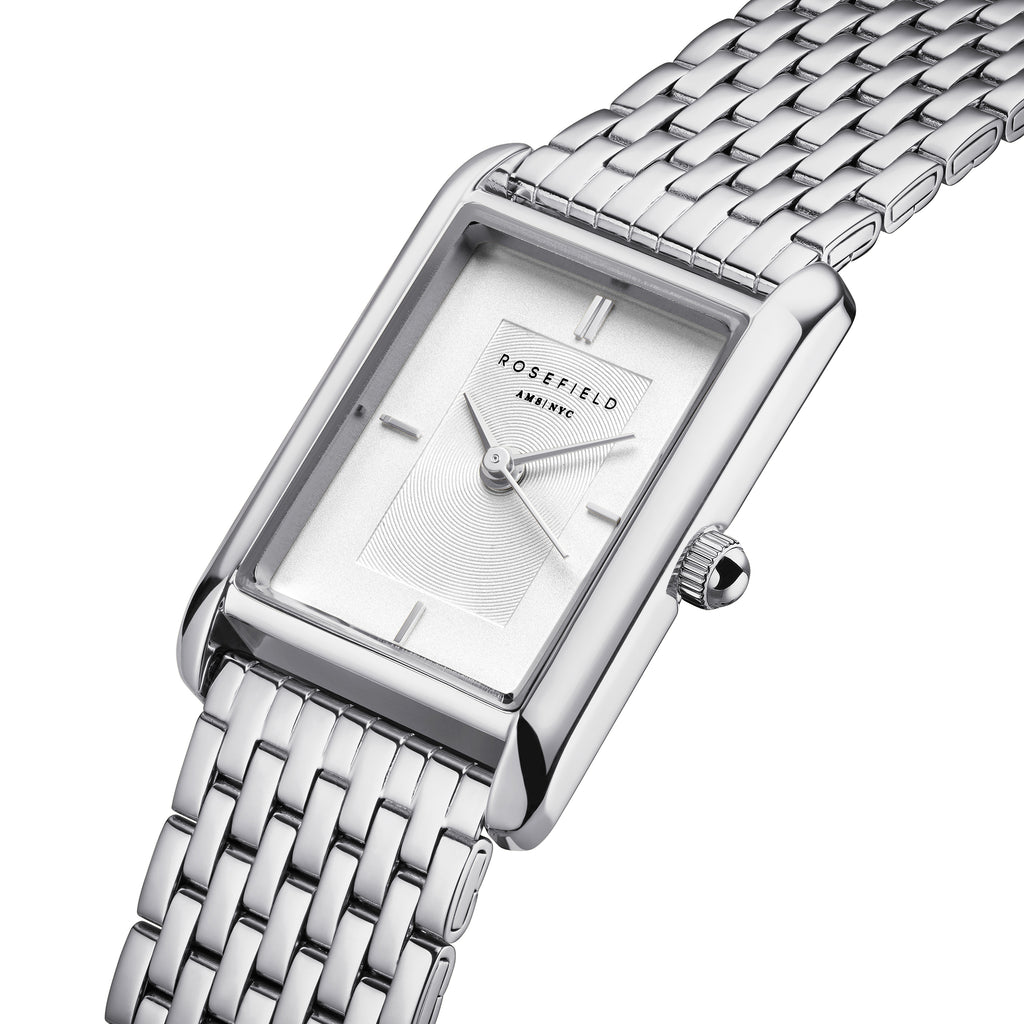 Rosefield Heirloom Rectangular Dial Silver Watch HWSSS-H02