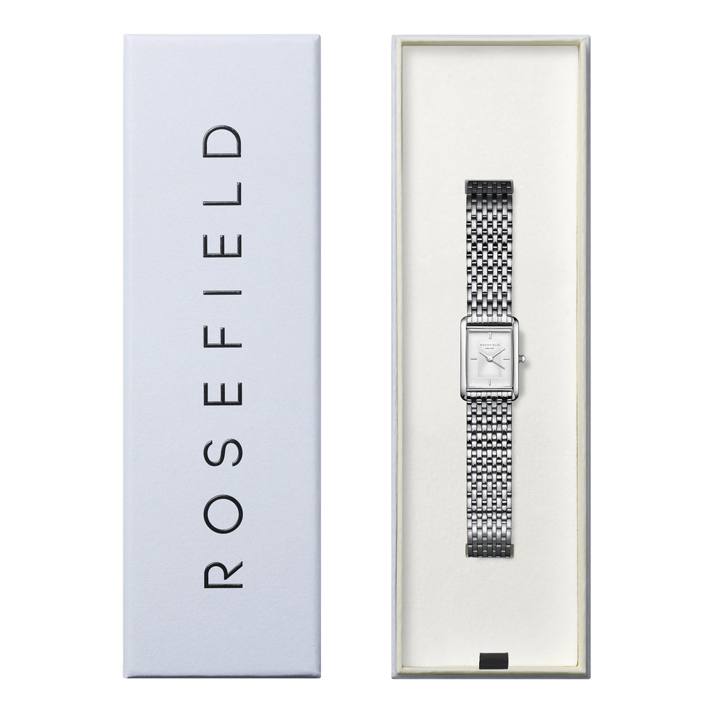 Rosefield Heirloom Rectangular Dial Silver Watch HWSSS-H02